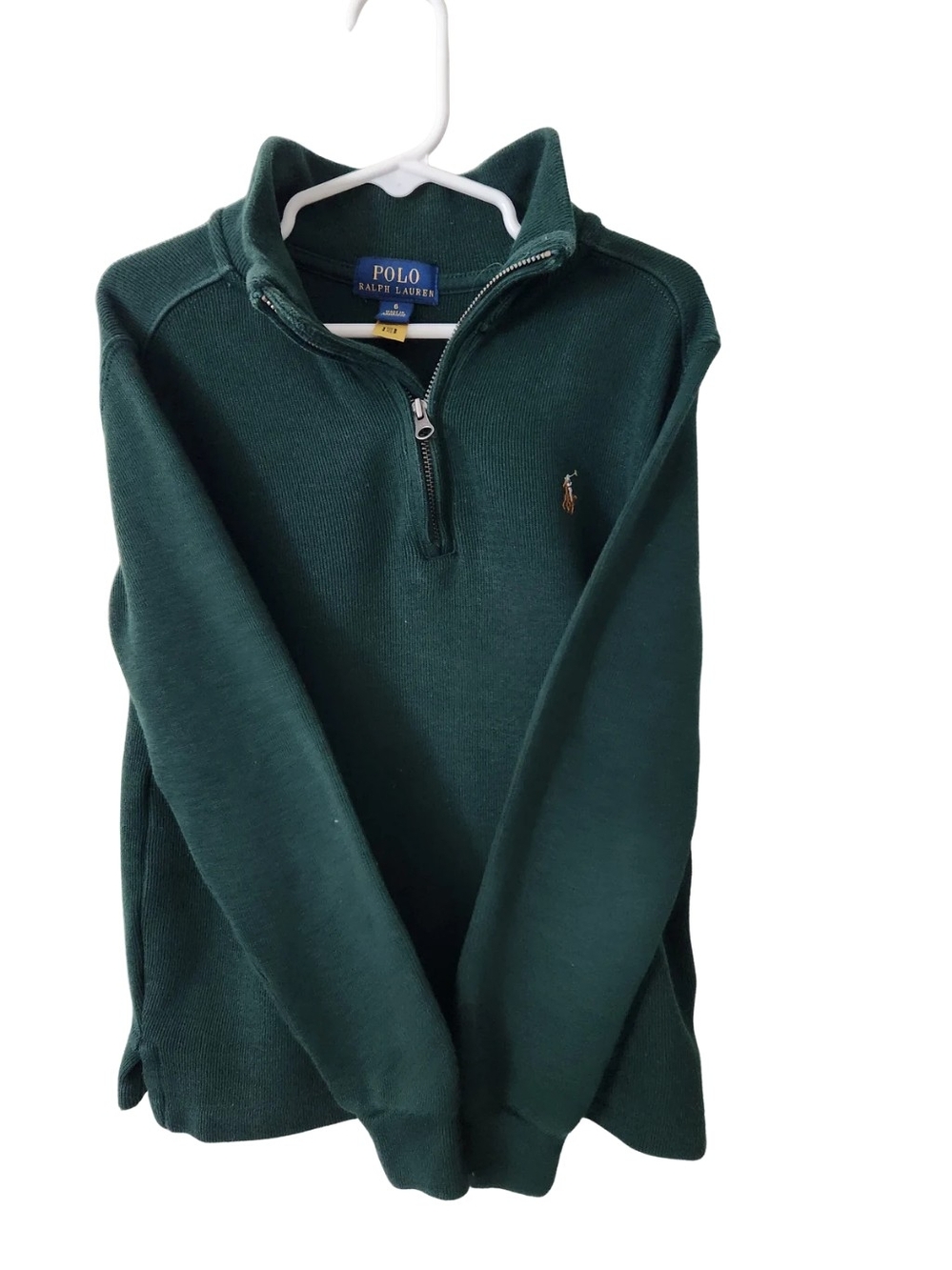 Boys Polo by Ralph Lauren Forest Green Quarter-Zip Sweater
